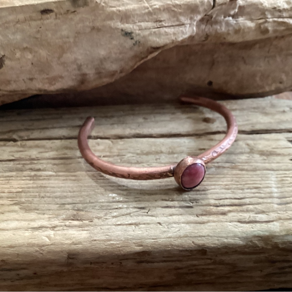 Copper and Rhodonite Cuff - Picture 3 of 8